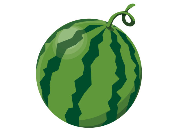 西瓜，日本夏季传统图标插画[矢量图像]图片下载