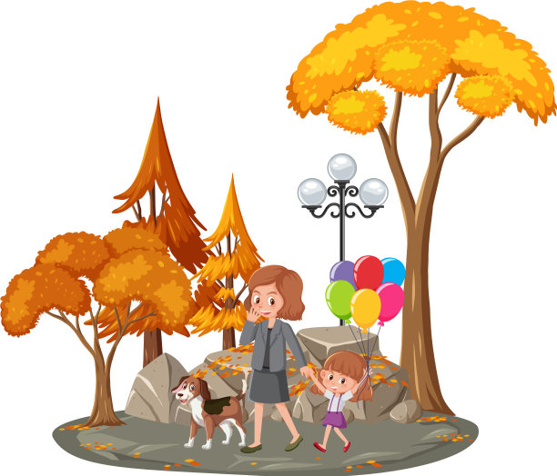 母亲和女儿在公园隔离图片下载