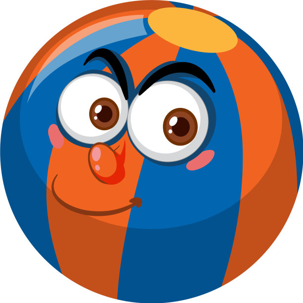 可爱的球与面部表情在白色的背景图片下载