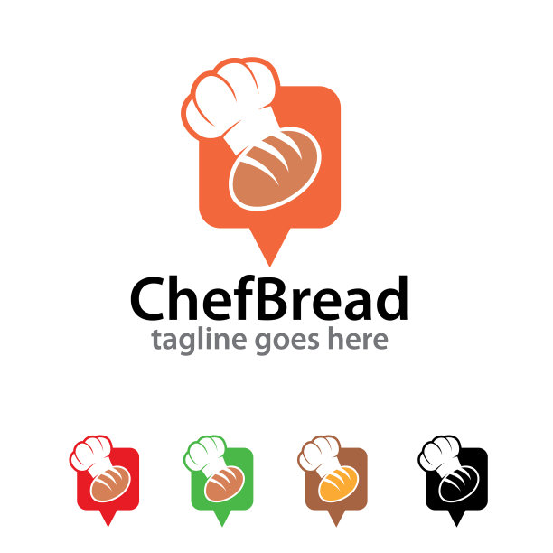 厨师面包标识模板设计图片下载