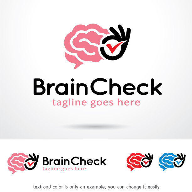 大脑检查标志模板图片下载
