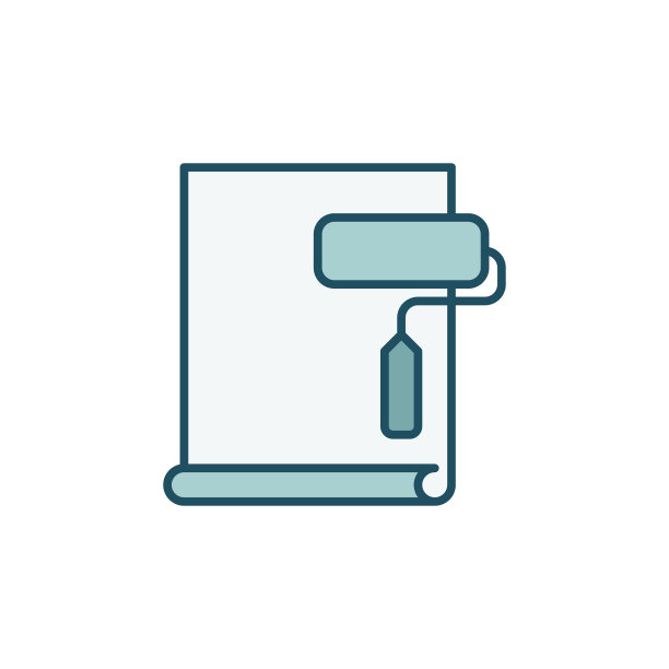 油漆滚筒与墙纸概念彩色图片下载