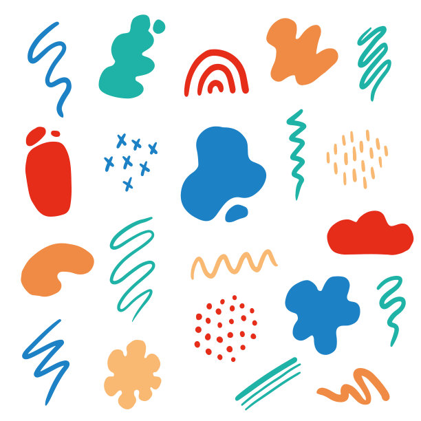 手绘集抽象画笔元素图片下载