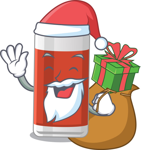 玻璃苹果汁圣诞老人有圣诞礼物图片下载