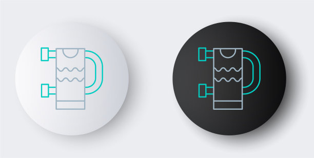 线加热毛巾轨图标孤立在灰色图片下载