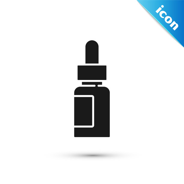 灰色精油瓶图标孤立在白色图片下载