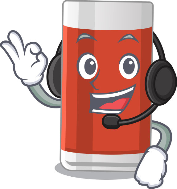 玻璃苹果汁漫画戴着耳机图片下载