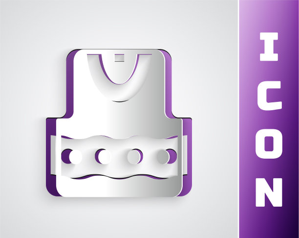 剪纸马甲图标孤立在灰色图片下载