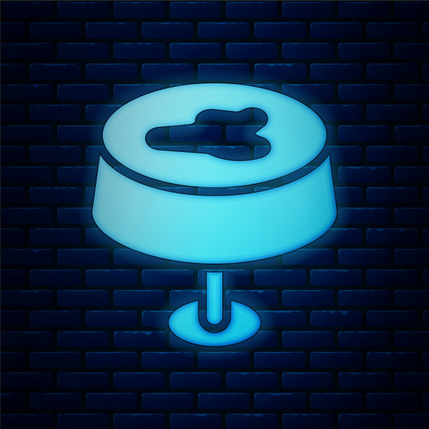 发光的霓虹灯污渍在桌布图标孤立图片下载