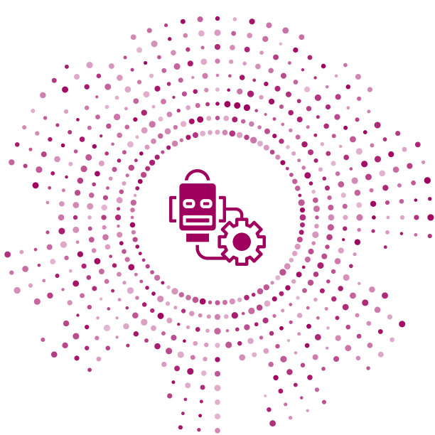 紫色机器人设置图标隔离在白色图片下载