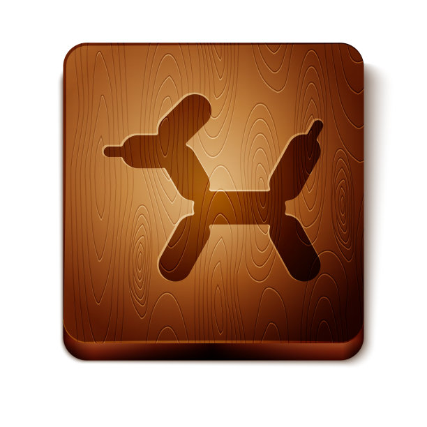 棕色气球狗图标孤立在白色图片下载