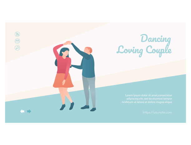 幸福恩爱夫妻网页模板设计图片下载