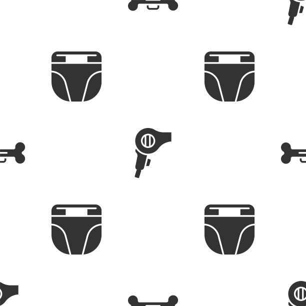 狗骨吹风机和狗的尿布图片下载