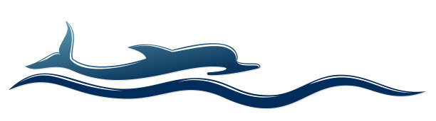 海豚和波浪的象征图片下载