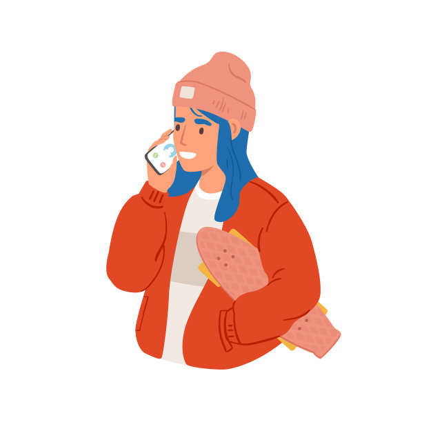 年轻的现代女性用手机聊天很开心图片下载