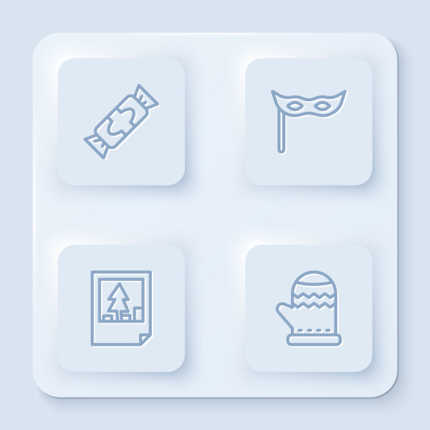 套装线糖果节日面具圣诞明信片图片下载