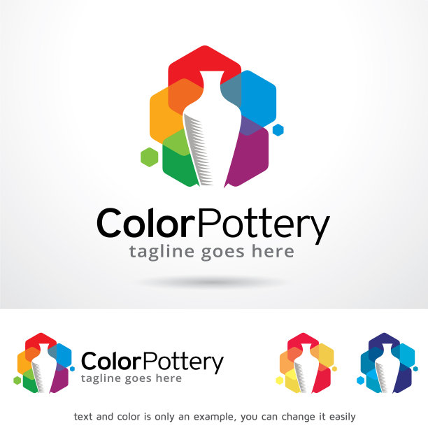 彩陶标志模板设计图片下载