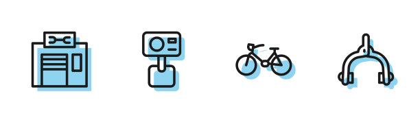 Set line自行车维修服务行动极致图片下载