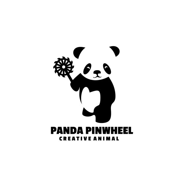标志熊猫剪影风格图片下载