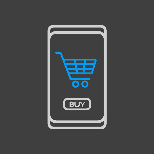 手机购物或网上购物平面图标图片下载