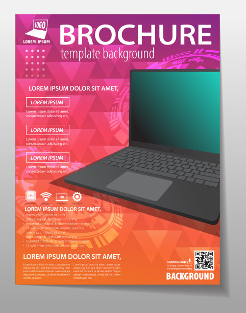 笔记本电脑应用技术海报宣传单交流高科技创新背景01图片下载