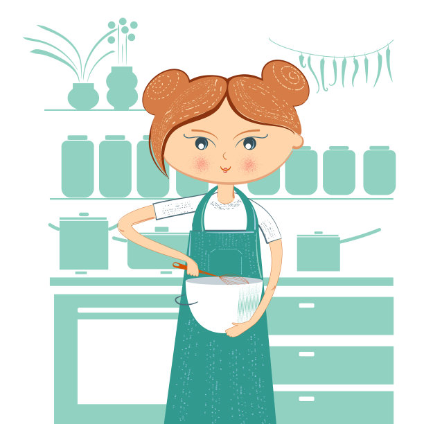 厨房里的一个女人正在做饭图片下载