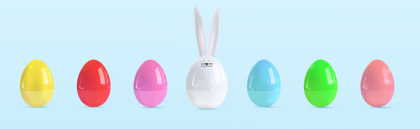 逼真的复活节陶瓷彩蛋彩蛋的形式图片下载