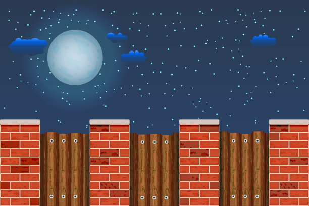 木栅栏映衬着夜空图片下载