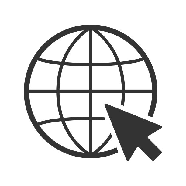 网站图标。带有箭头指针的地球仪。矢量插图。图片下载