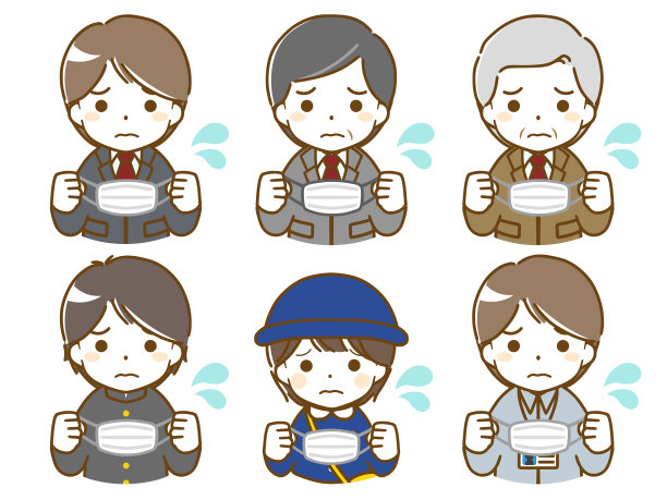 不同年龄的男人戴口罩有困难图片下载