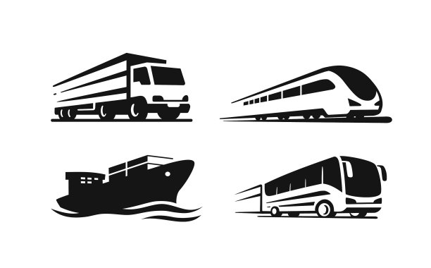 四种运输车辆，船，卡车，公共汽车，火车图片下载