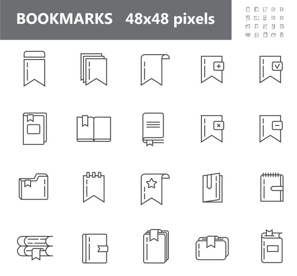 书签标签，标签图标矢量轮廓样式。书签线象征图片下载