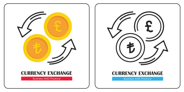 货币兑换矢量图标图片下载