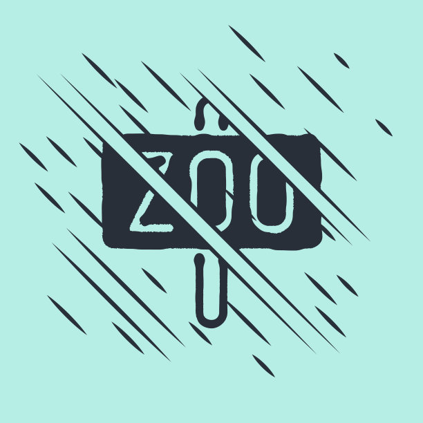 黑色动物园公园图标孤立在绿色背景图片下载