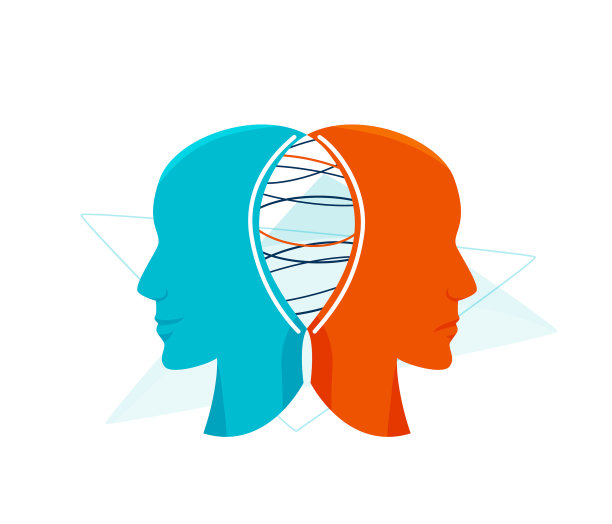 心理健康两面一图片下载