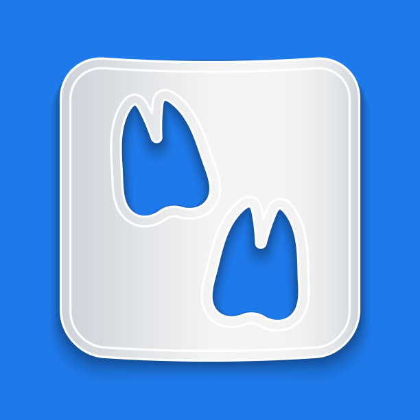 剪纸骆驼爪脚印图标孤立上图片下载