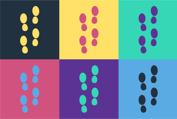 流行艺术人类脚印鞋图标孤立上图片下载