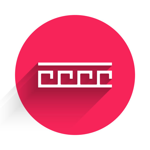 白色古希腊图案图标孤立与图片下载