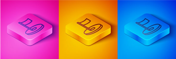 与旗帜图标隔离的等距线高尔夫球洞图片下载