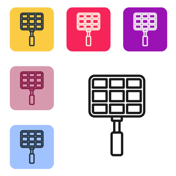 黑线烤肉钢格栅图标隔离上图片下载