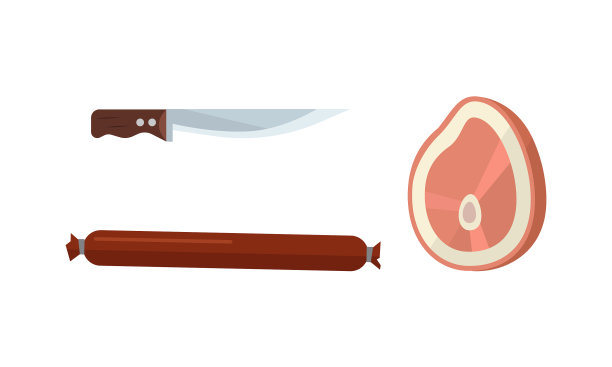 腊肠和牛肉片作为肉铺或肉品图片下载