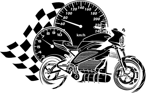 黑色剪影摩托车赛车运动图片下载