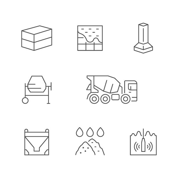 设置混凝土的线条图标图片下载