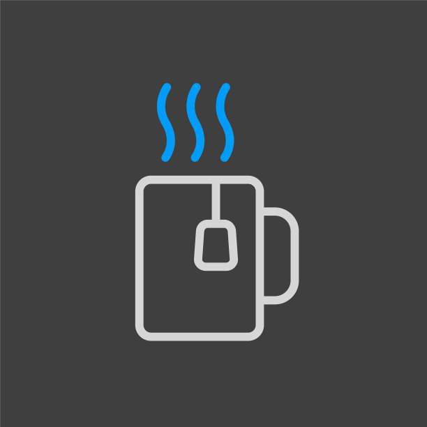 白色背景上的茶杯图标图片下载