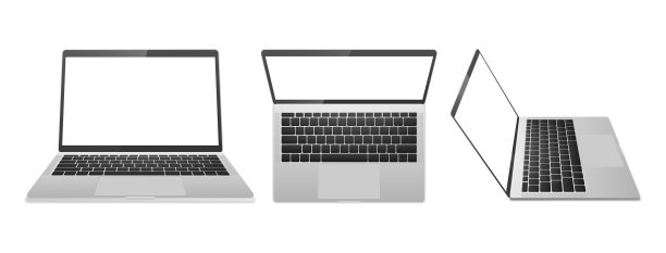 电脑笔记本电脑银色正面图片下载