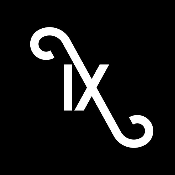 黑色背景上的IX字母标志设计图片下载