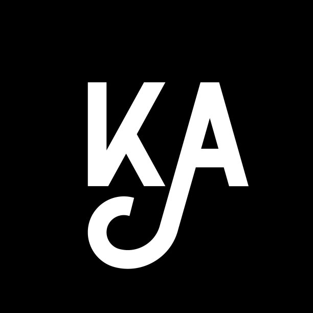 黑色背景KA字母标志设计图片下载
