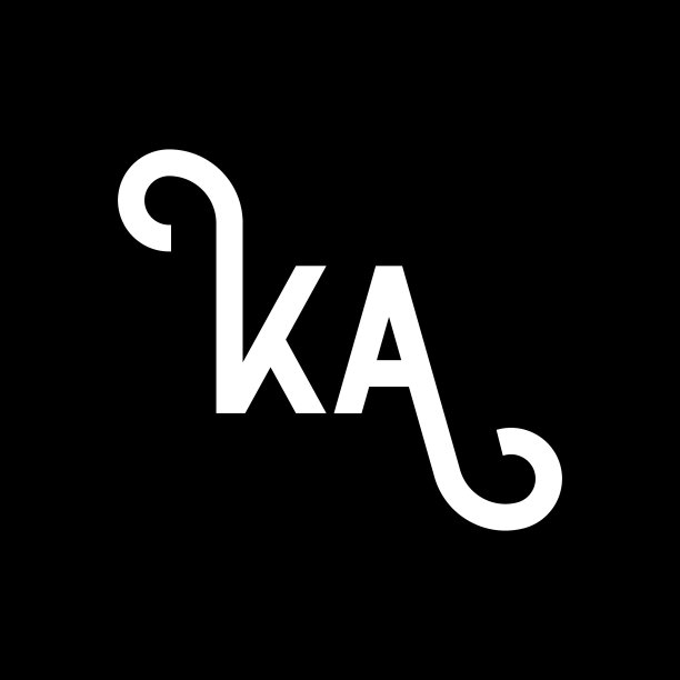 黑色背景KA字母标志设计图片下载