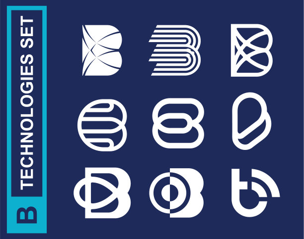 现代专业集标识b技术于蓝色图片下载