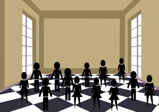 有格子地板的房间图片下载